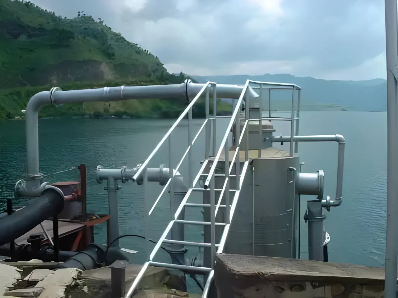 Water treatment facility on a lake