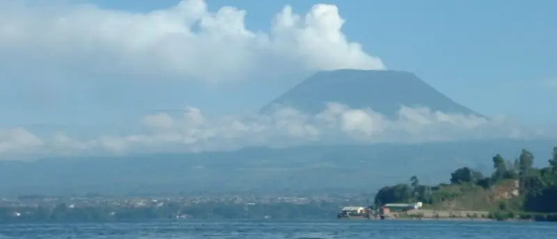 Classic Photo of Mt Nyiragongo from Lake Kivu