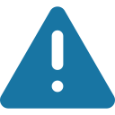 Blue warning triangle icon