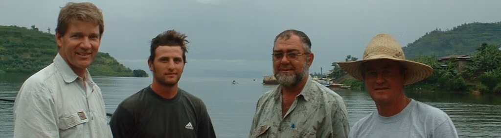 The pilot testing team after a day on the lake Dec 2003