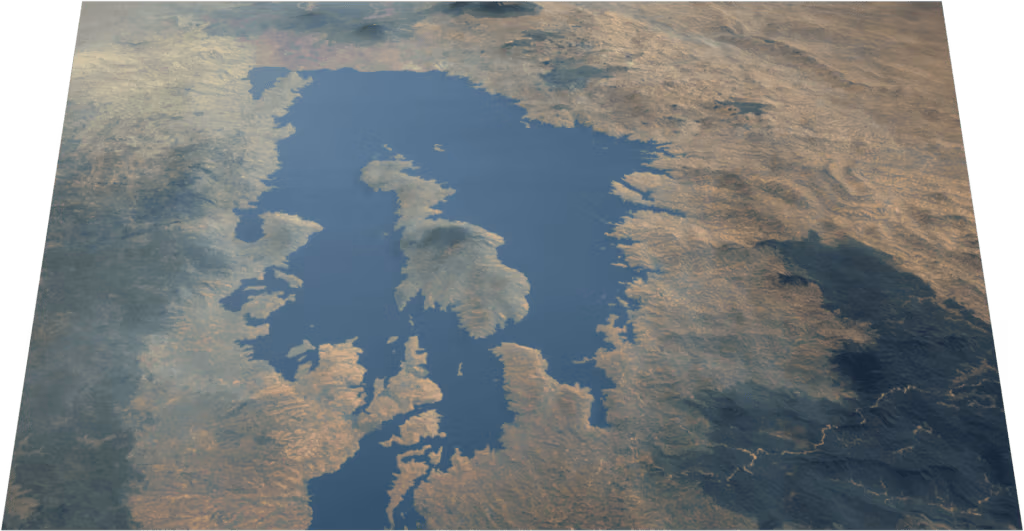 NASA Satellite photo of Lake Kivu, in Central Africa