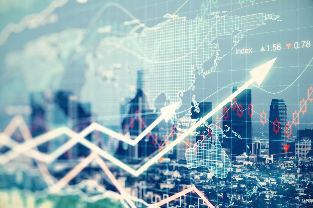 Financial markets and trends graphic - Stock photo