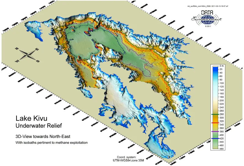3D bathymetry map of Lake Kivu