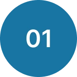 First step icon, number 01
