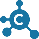 Blue C molecule icon