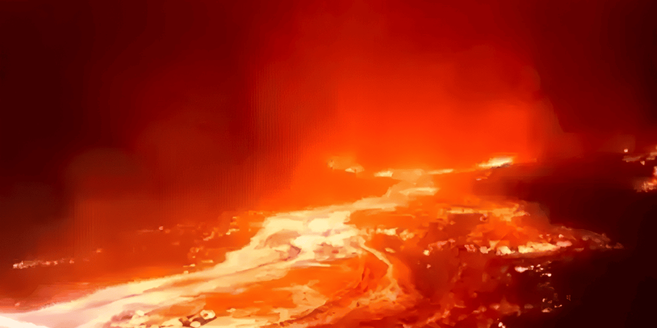 Red hot lava flow